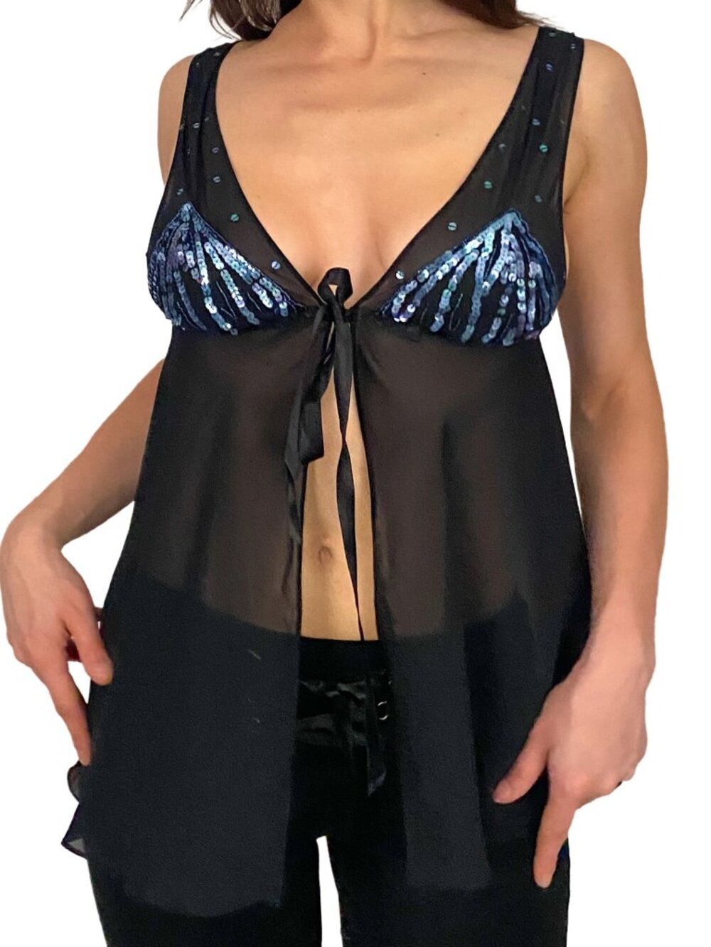 Victoria's Secret 2005 Embellished Split Front Top